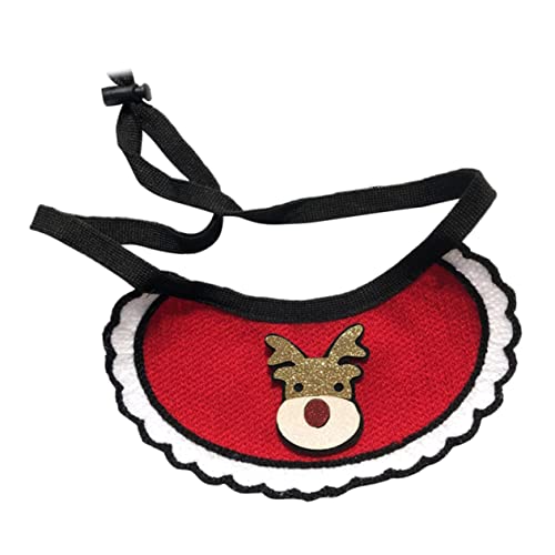 GRIRIW Hundelätzchen Kätzchen Weihnachtskragen Welpen-Bandana Weihnachtskatzenhalsband Haustier-dreiecksschal Hund Katze Dreieck Lätzchen Hundehalsband Der Hund Dreieckiger Schal Rot von GRIRIW