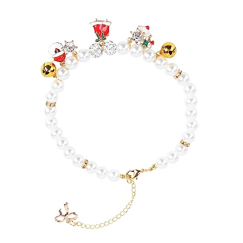 GRIRIW Hundehalsband Perlenkette Für Haustier Perlen-Statement-Halskette Katze Hochzeitskragen Hundehalsbänder Für Welpen Ausgefallene Haustier-perlenkette Hündchen Einstellen X17 von GRIRIW