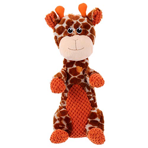 GRIRIW Hundekauspielzeug Giraffe üschspielzeug Mit Geräuschfunktion Für Große Hunde Und Welpen Interaktives Quietschspielzeug Für Spiel Und Spaß Ideal Gegen Langeweile von GRIRIW