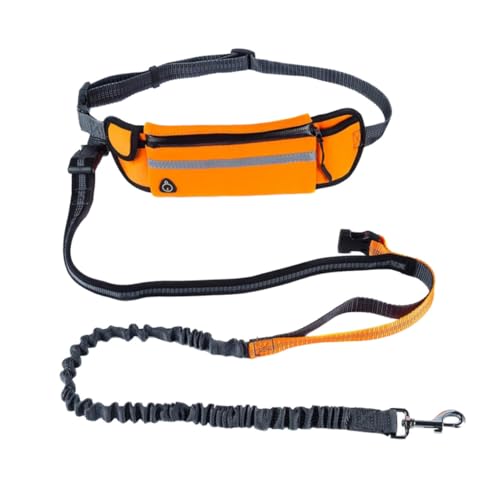 GRIRIW Handfreihunde Leine Mit Verstellbarem Bauchgurt Und Praktischer Tasche Für Joggen Wandern Und Spazierengehen Orange Ideal Für Hundetraining Und Aktive Hundebesitzer von GRIRIW