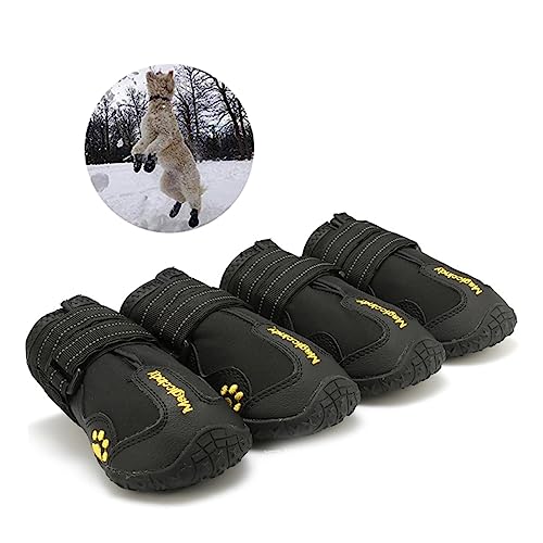 GRIRIW Hundeschuhe Wasserdicht Winterstiefel Für Hunde Anti Rutsch Pet Dog Boots Größe 8 Warm Und Bequem Für Drinnen Und Draußen von GRIRIW