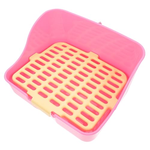 GRIRIW Kaninchen Toilettenschale Haustier Toilette Für Kleine Tiere Rechteckige Katzentoilette Pink Ideal Für Kaninchen Und Andere Nager Einfach Zu Reinigen Platzsparendes Design von GRIRIW