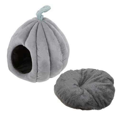 GRIRIW Katzennest Schlafbett Für Katzen Kissen Für Haustiere Halloween-katzenbett Winternest Für Katzen Kätzchen Eingeschlossenes Überdachtes Katze Winterbett Katzenhaus Stoff Grey von GRIRIW