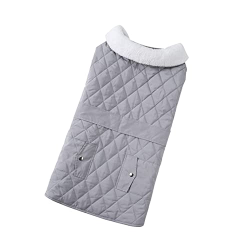 GRIRIW Kleidung für Haustiere Hundebett Welpe Hundemäntel für kleine Hunde hundewintermantel hundewinterjacken Winterkostüm für Haustiere Stilvolles Hundekostüm Polyester Light Grey von GRIRIW