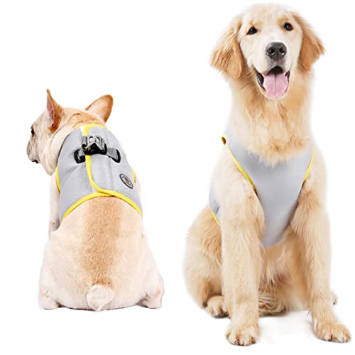 GRIRIW Kühlweste Transportbox für Haustiere Hundegeschirr Hundezubehör großer Hunderegenmantel - hundematte kühlend Dog Cooling Vest Coole Weste für Haustier Kühljacke für Haustiere Grey von GRIRIW