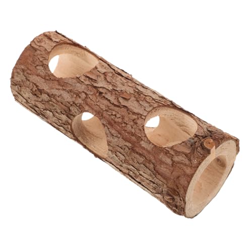 GRIRIW Vielseitiges Mehrtierspielzeug Aus Holz Versteck-Tunnel-Set für Hamster Kaninchen Meerschweinchen Baumstamm-zubehör von GRIRIW