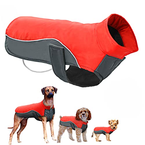 GRIRIW Reflektierender Wasserdichter Hundemantel Für Winter Größe XL Rote Hundeweste Ideal Für Bei Regen Und Schnee Schützt Ihr Haustier Vor Kälte Und Nässe von GRIRIW