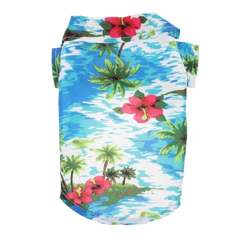 GRIRIW Haustierkleidung Tragbares Hunde-Hawaii-Hemd Atmungsaktives Sommer-T-Shirt Modisches Welpen-Accessoire M von GRIRIW