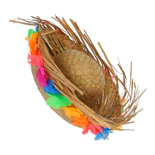 GRIRIW Strohhut für Haustiere Hund Sonnencreme für Hunde Hund Sombrero-Hut Mini-Strandornamente Hundezubehör tiermütze pet Supplies hundekleider dekorativer Katzenhut Partygeschenk Stoff von GRIRIW