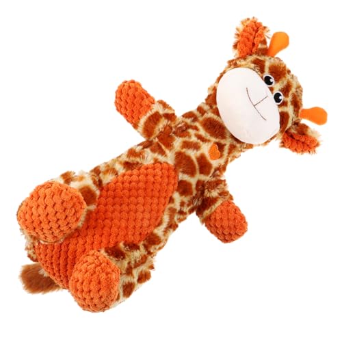 GRIRIW Süßes Hundespielzeug, Cartoon-Giraffe-Form, Molarenspielzeug, Welpe, Quietschspielzeug, Gefülltes Plüschtier, Quietschspielzeug Für Hunde von GRIRIW