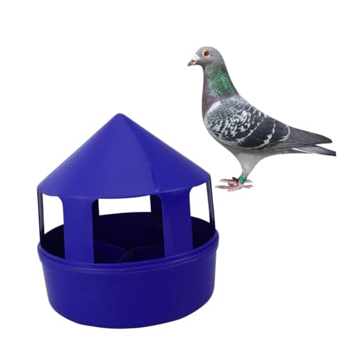 GRIRIW Vogelfutterspender Für Tauben Multifunktionale Futterstation Mit DREI Fächern Blauer Futterbehälter Für Taubenbedarf Wetterfest Und Ideal Für Außenbereiche Pigeon Accessories von GRIRIW