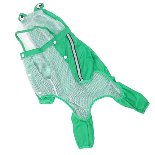 GRIRIW Wasserdichter Hunderegenmantel Welpe Regenmantel Für Haustiere Kapuzenumhang Wasserfeste Jacke Wasserdichter Hundeponcho Regenmantel Für Hund Fleecejacke Vlies Polyester Green von GRIRIW