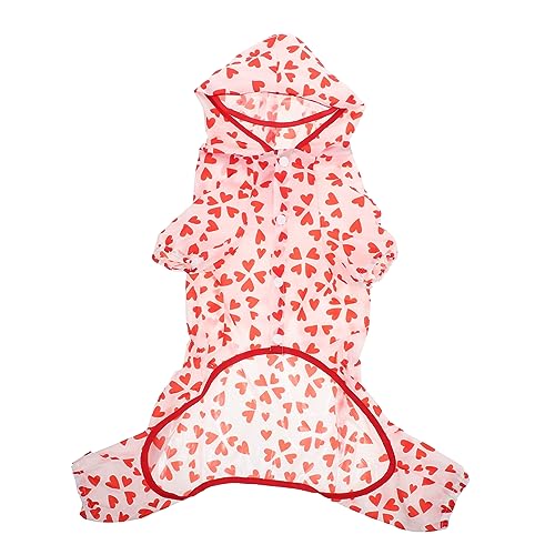 Regenmantel Für Haustiere Wasserdichter Regenmantel Für Hunde Mäntel Hunde-Pyjama Hundehaube Hundeponcho Regenjacke Outdoor-welpe Windeln Hundekostüm Für Den Haushalt Polyester Rot GRIRIW von GRIRIW