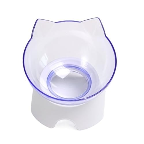 Hoher Katzenschüssel Erhöhter Futternapf for Katzen, transparenter Kunststoff, Tierfutter, Wassernapf, 15 Grad geneigtes Design, Nackenschutz for Katzen und Hunde für Futter und Wasser (Color : Trans von GSJNHY