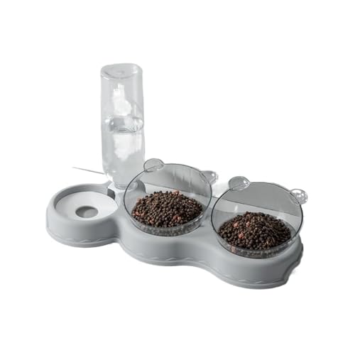 Hoher Katzenschüssel Haustier-Katzennapf, automatischer Futternapf, 3-in-1-Napf for Hunde und Katzen, mit Wasserbrunnen, Doppelnapf for Trinken, erhöhter Stand, Schüsseln for Katzen für Futter und Was von GSJNHY