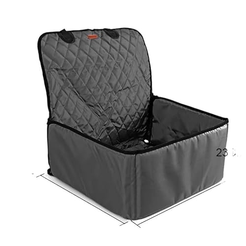 Hunde Autositz 2-in-1-wasserdichte Oxford-Haustierträger, Hunde-Autositzbezug, zusammenklappbare Hängemattenmatte, for Tragen von Hunden, Katzen, Transport, Sicherheitsgurt, Kissen(A-Upgrade Black) von GSJNHY