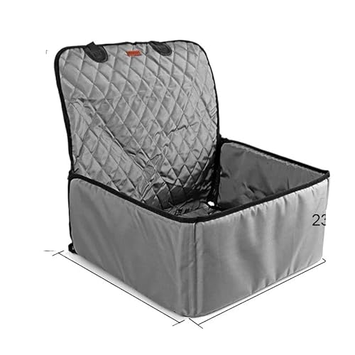 Hunde Autositz 2-in-1-wasserdichte Oxford-Haustierträger, Hunde-Autositzbezug, zusammenklappbare Hängemattenmatte, for Tragen von Hunden, Katzen, Transport, Sicherheitsgurt, Kissen(A-Upgrade Gray) von GSJNHY