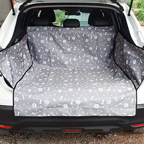 Hunde Autositz Haustier-Träger-Hundeautositz-Abdeckungs-Kofferraum-Matten-Abdeckungs-Schutz-Tragen for Katzen-Hunde-Transportin (Color : Grey Bone, Size : 155x104x33cm) von GSJNHY