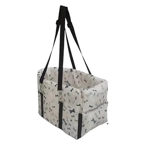 Hunde Autositz Oxford Wasserdichter Hunde-Autositz mit modischem Aufdruck, zentrale Armlehne, Haustier-Sitzerhöhung, Hunde-Sicherheits-Autositz for Reisen im Freien (Color : Bone Pattern, Size : 45x von GSJNHY