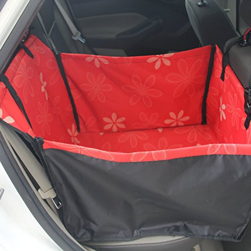 Hunde Autositz Pet Carriers Hund Auto Sitzbezug Tragen for Hunde Katzen Matte Decke Hinten Zurück Hängematte Schutz transportin perro(Red) von GSJNHY