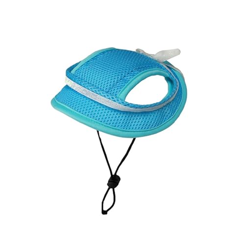 Hunde Sonnenhut Haustier-Hundemütze, Baseballmütze, Outdoor-Sportmütze mit Ohrlöchern, verstellbare Haustiermütze for kleine und mittelgroße Hunde (Color : D-Blue, Size : M) von GSJNHY