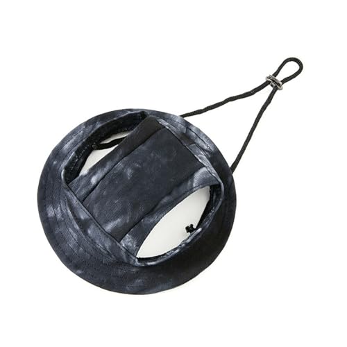 Hunde Sonnenhut Haustierhüte mit Ohrlöchern, Outdoor-Sonnenhüte for Hunde, große, mittelgroße und kleine Hunde, Sommermütze, Wanderhut, Hundezubehör (Color : Black, Size : L) von GSJNHY