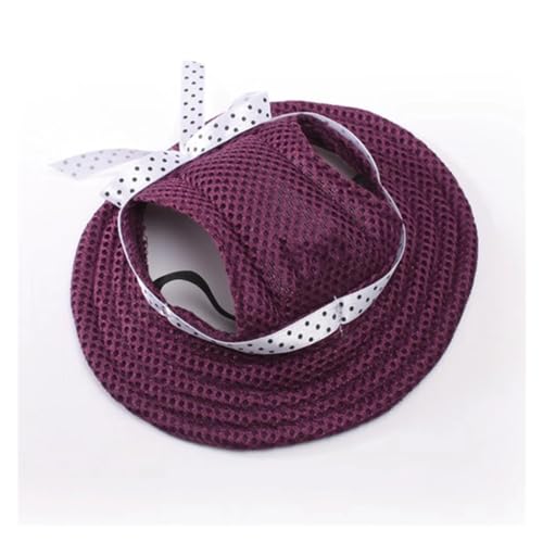 Hunde Sonnenhut Haustierhut mit Ohrlöchern, verstellbare Baseballkappe for große, mittelgroße und kleine Hunde, Sommer-Hundekappe, Sonnenhut, Outdoor-Wandern, Haustierprodukte (Color : Purple, Size von GSJNHY