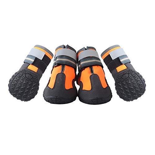 Hundeschuhe Haustierhundschuhe für den Sport tragbar für Haustiere Sohlen wasserdichte Hundestiefel perfekt für kleine mittelgroße Hunde pfotenschutz (Color : Gold, Size : 3) von GSJNHY