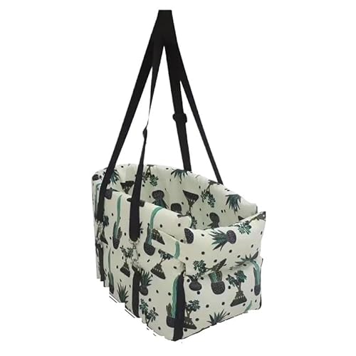 Hundesitzbezug Oxford Wasserdichter Hunde-Autositz mit modischem Aufdruck, zentrale Armlehne, Haustier-Sitzerhöhung, Hunde-Sicherheits-Autositz for Reisen im Freien (Color : Botanical Pattern, Size von GSJNHY