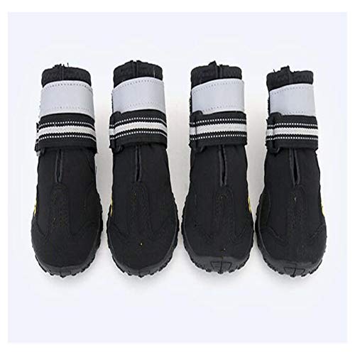 Haustierhundschuhe für den Sport tragbar für Haustiere Sohlen wasserdichte Hundestiefel perfekt für kleine mittelgroße Hunde Hundeschuhe 871 (Color : Black, Size : 2) von GSXLZ