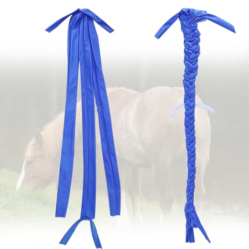 GSYUWIH Schwanzbeutel für Pferde, leicht, geflochten, dehnbar und leicht, geeignet für Weidefamilien, Bauernhöfe, 3 Stück (blau) von GSYUWIH
