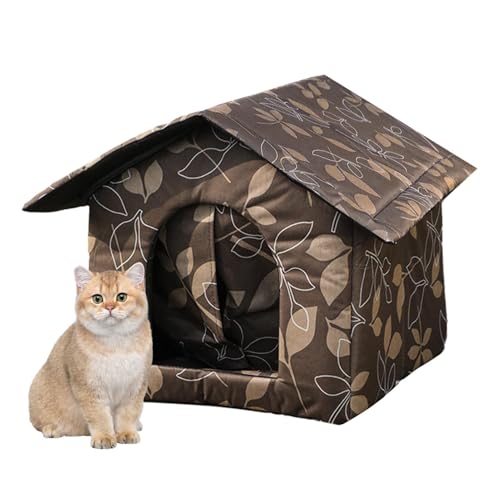 GTFYUDGH 38×33×39cm Katzen Winter Hundehaus, Winter wasserdichte Katzenhöhle, Robustes Wasserdichtes Isoliertes Katzenhaus, Winter Katzenunterstand, Katzenhaus Outdoor Winterfest Für Freien von GTFYUDGH