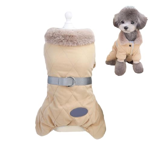 GTFYUDGH Gepolsterte Weste Hundejacke, Hundeweste Fleecejacke | Fleece-Vierbein-Pullovermäntel für Welpen - Winddichte Hunde-Schneejacke, Warmer Hunde-Wintermantel für Malteser, Hund, Welpe von GTFYUDGH