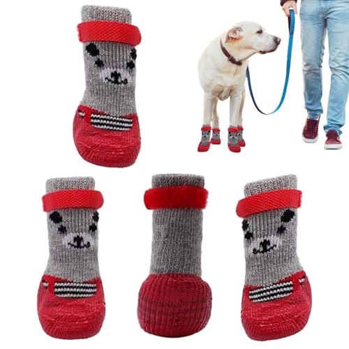 GTFYUDGH Hundepfotenschutz, wasserdichte Hundestiefel, Anti-Rutsch-Hundestiefel für den Winter, Pet Supplies Atmungsaktive Hundestiefel, Verstellbarer Riemen, Pfotenschutz für Spaziergänge im Freien, von GTFYUDGH