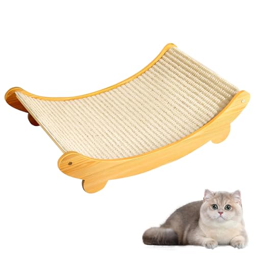 2-In-1-Sisalbett Und Brett Zum Kratzen,Sisal Kratzbrett,Kratzpappe Für Katzen Kratzbrett Für Katzen Aus Sisal,Kratzmatte Katze Spielzeug,Natürliche Katzenkratzbretter Sisal Kratzteppich (Groß) von GUAHKUN