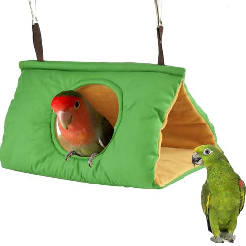 GUANLANT Großes warmes Vogelnest für den Winter, Sittich, Hängematte, Bett, Nymphensittich, Papageienkäfig, Zelt, Plüsch, Kuschelhütte, Wellensittiche, Schlafversteck mit Unterlage, Lovebirds Conures von GUANLANT