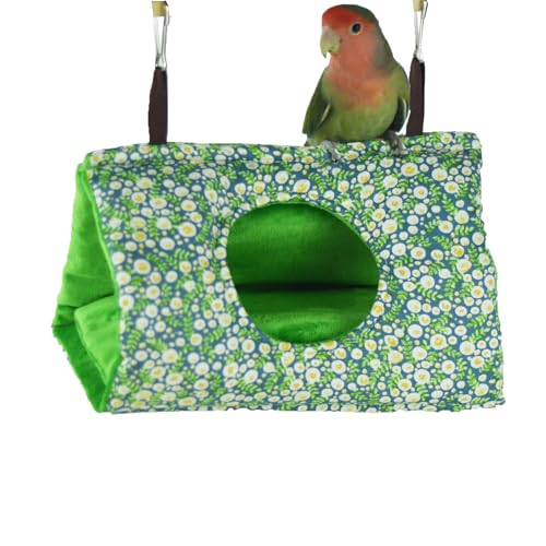 GUANLANT Nymphensittich Vogelkäfig Winter Warm Zelt Haus Conures Hängematte Bettwäsche Papagei Kuschelhütte Sittiche Haus Schlafen Versteck mit Pad Lovebirds Quaker von GUANLANT