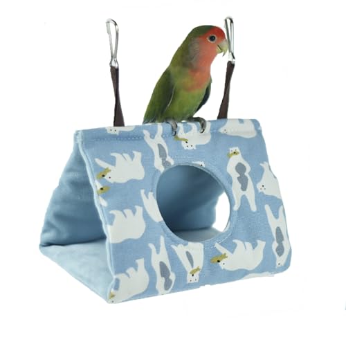 GUANLANT Vogelkäfig Zelt Winter Warm Nest Haus Nymphensittich Hängematte Bettwäsche Papagei Kuschelhütte Sittiche Haus Schlafen Versteck mit Pad Lovebirds Conures Quaker von GUANLANT