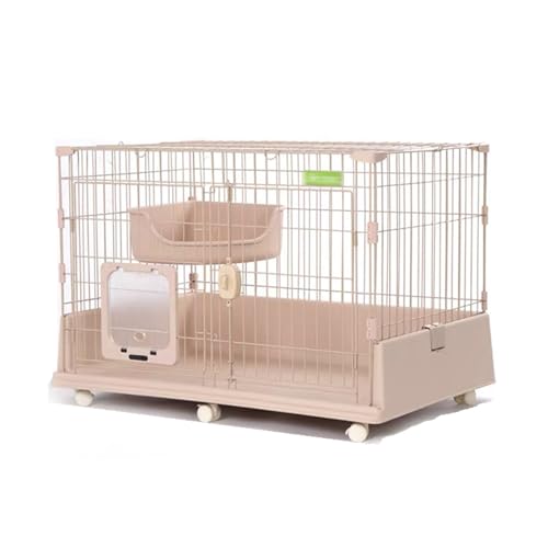 GUAWJRZDP Katzenkäfig, Katzengehege for Den Innenbereich, DIY-Katzenlaufstall, Mit Rädern Katzenhaus Abnehmbar, Katzenkäfig Für Balkon, for 1-2 Katzen(Pink,1tier) von GUAWJRZDP