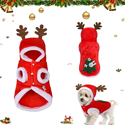 GUBOOM Hundekostüme Weihnachten Elchkostüm, Weihnachten Hundekleidung, Weihnachts Katze Kleidung, Hundekostüm Hunde Weihnachten, Hund Weihnachten Kostüm für Winter Weihnachten Hundebekleidung Rot von GUBOOM
