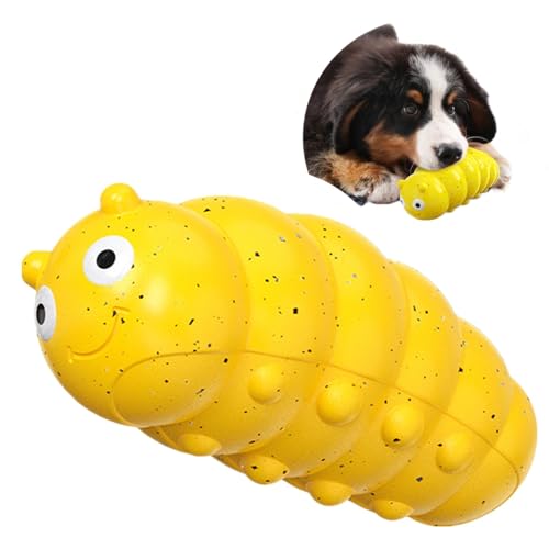 GUIASIPULE Unzerstörbar Quietschen Hundespielzeug für Aggressive Kauer, Lebensmittelqualität Material Hund Kauspielzeug, Tough Durable Hundespielzeug für Mittelgroße große Rasse (Gelb) von GUIASIPULE