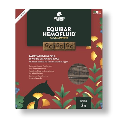 Equibar Hemofluid – natürlicher Riegel zur Unterstützung der Mikrozirkulation des Pferdes, geschwollene Beine, Dermatitis und Insektenstiche – 2 kg von GUIDOLIN EQUIBAR NATURAL SUPPORT