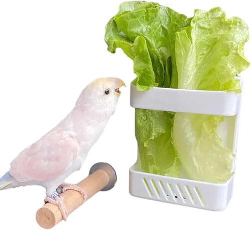 GUIRUI Vogelfutterstation für Papageien mit Ständer, Kunststoff Pet Feeder für mehrere Haustiere, langlebiges Gemüseregal, Hängekörbe für Vogel, Kaninchen, Hamsterkäfig Dekoration von GUIRUI