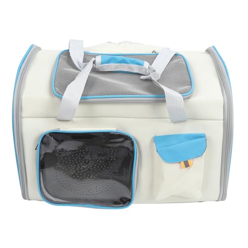 GULEEK Outdoor-Haustiertasche für Katzen und Hunde, tragbare Tragetasche, großer Platz, atmungsaktive Umhängetasche für Katzen und kleine Hunde (Blanco y Azul) von GULEEK