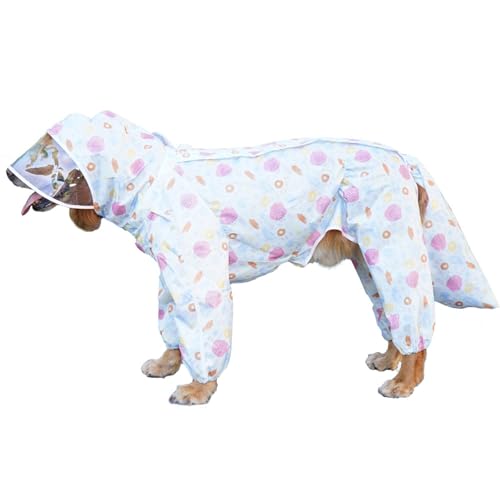 GULEEK Outdoor-Regenmantel für große Hunde und Haustiere, Labrador, Golden Retriever, vierbeiniger Cartoon-Stil, große Hunde, universeller Regenmantel (10XL) von GULEEK