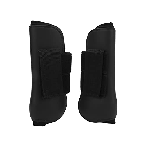 GULEEK Reitsportzubehör Stiefel für Pferde Schienbeinschoner aus PU mit dämpfenden Einsätzen Stiefel für Vorderbeine (L) von GULEEK