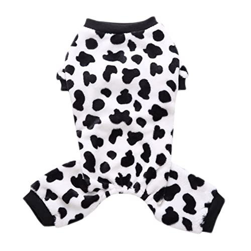 1Pc Pet Kostüm Süßer Druck Muster Welpen Pyjamas Pet Mantel Warme Kostüm für Hund Herbst Winter Pet Overall Weiche Welpen Plüsch Pyjamas Kleidung für Kleine Mittelgroße Hunde,Weiß,L von GUOCU