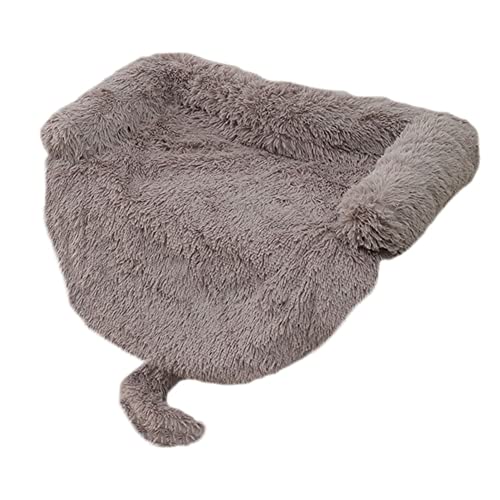 Calming Beds Flauschiges Haustierbett Matte Langer Plüsch Warme Abdeckung Haustiermatte Waschbar Verdickte Pad Haustierdecke Sofakissen für Kleine Große Hunde Katzen,Khaki,120×90×20cm von GUOCU