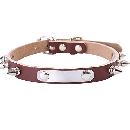 GUOCU 10 Stücke verstellbares Nylon-Hundehalsband mit weicher Polsterung für Welpenhunde,Kaffee (10 Stücke),L von GUOCU