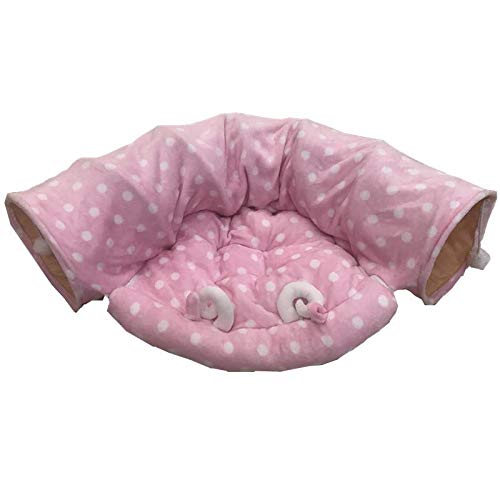 GUOCU 2 in 1 Katzenbett Katze Hund Kaninchen Welpen Spielen katzenspielzeug Tunnel Übungsaktivität Spielzeug,Pink 1,Style 1 von GUOCU